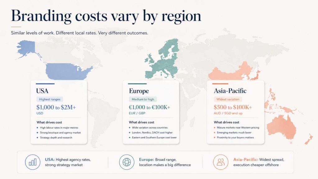 Branding cost vary by region - Infographics
